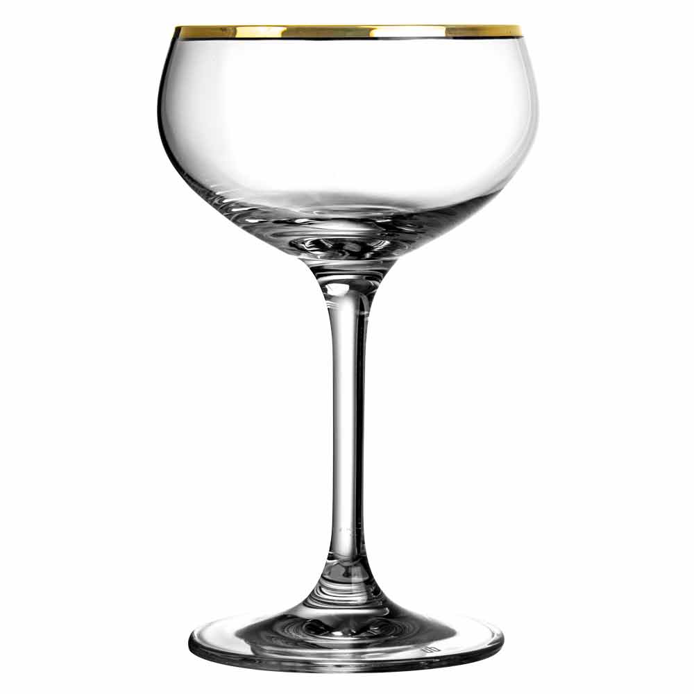 Gold Rim Champagne Glass Coupe 21cl (pack of 6)
