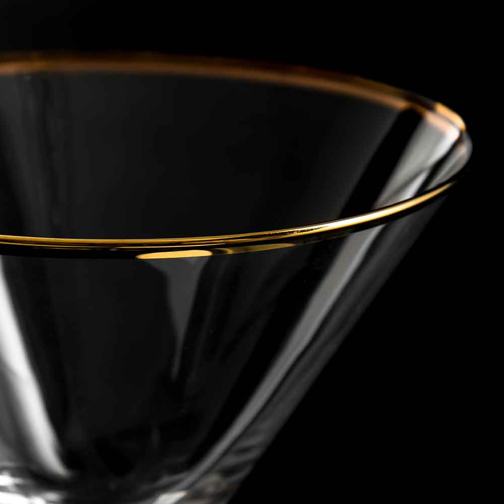 Verdot Gold Rim Martini Glass 21cl (pack of 6)