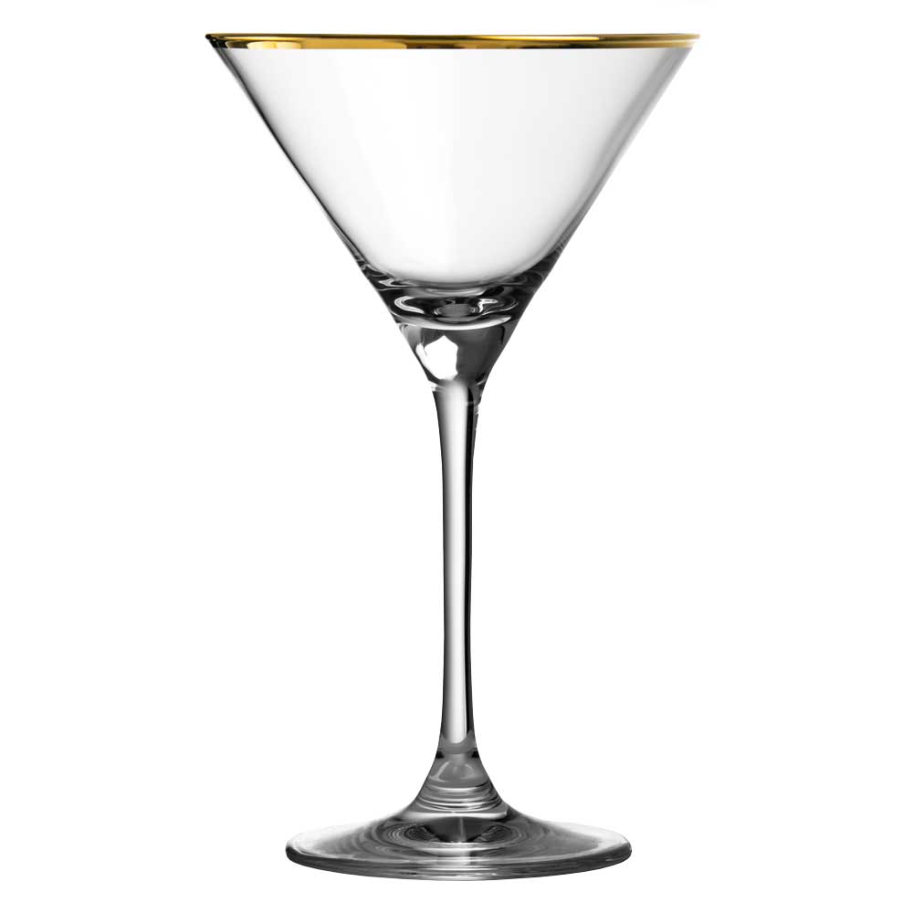 Verdot Gold Rim Martini Glass 21cl (pack of 6)