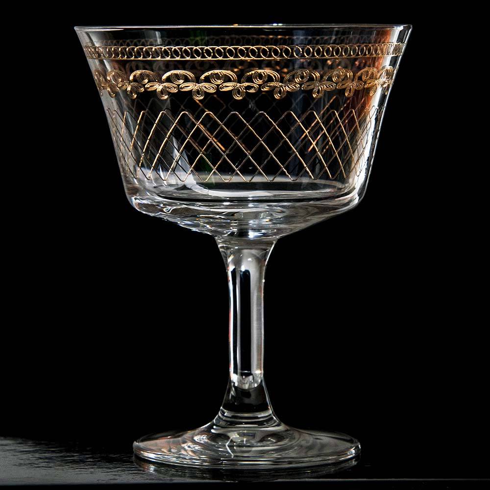 1910 Fizz Gold Cocktail Glass Coupe 20cl (pack of 6)